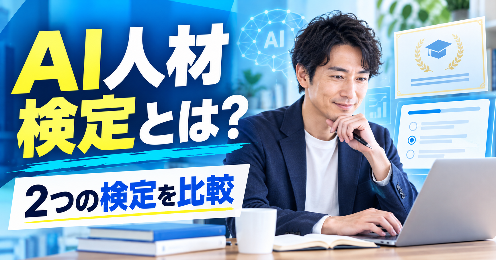 AI人材検定の2つの検定を比較する記事のアイキャッチ